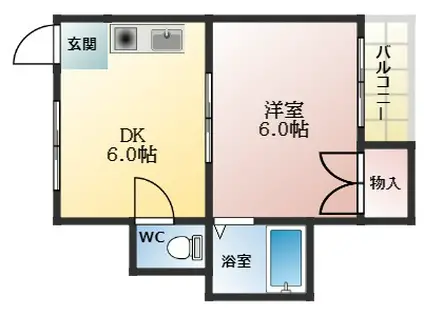 リテシュロット(1DK/4階)の間取り写真