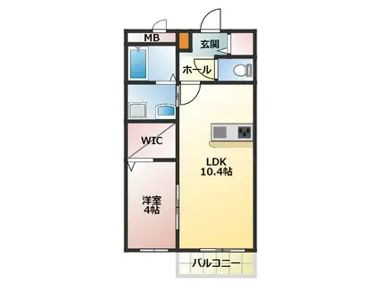 グレイス高見の里杉井(1LDK/1階)の間取り写真