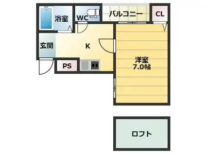 パティオライブ(1K/3階)の間取り写真