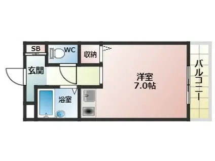 ルレクチェ(1K/2階)の間取り写真