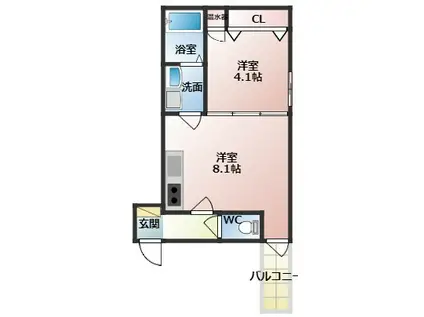 プランボヌールSR(1LDK/1階)の間取り写真