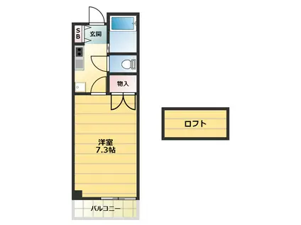 ラ・カサ・フェリス(1K/3階)の間取り写真