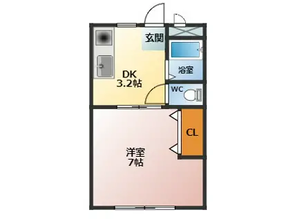 天美参番館(1K/1階)の間取り写真