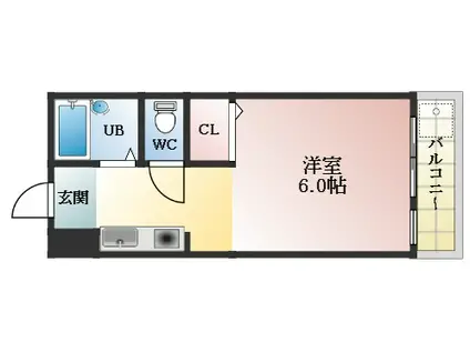 エスパシオ(ワンルーム/2階)の間取り写真