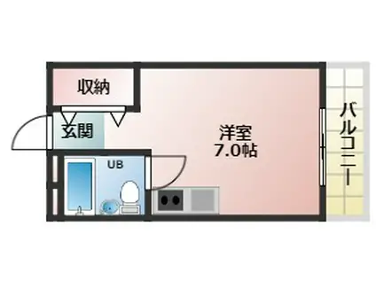 朋竹ハイツ(1K/2階)の間取り写真