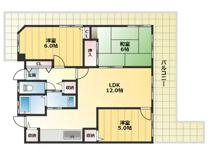 BEE BEE GRANDE(3LDK/6階)の間取り写真