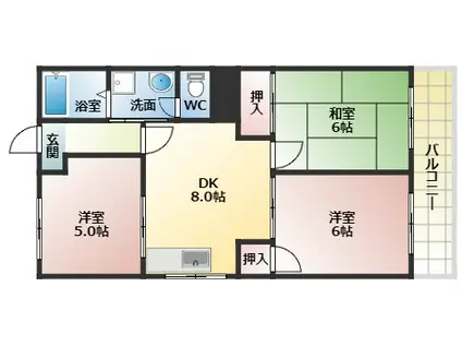 センチュリー山繁(3LDK/3階)の間取り写真