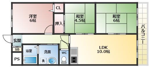 メゾンアルカディア(3LDK/2階)の間取り写真