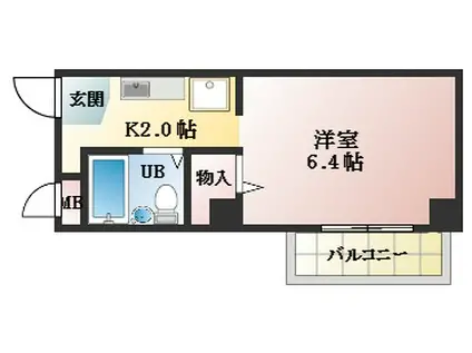 ビュー北花田(1K/2階)の間取り写真