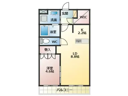 エクセルコート天美(1SLDK/2階)の間取り写真