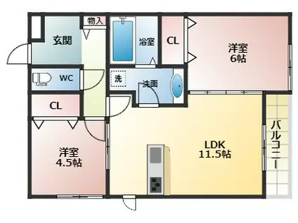 ロイヤル パレス(2LDK/2階)の間取り写真