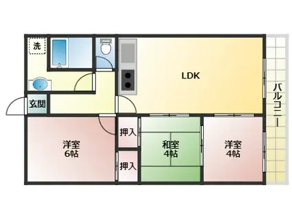 パレボン・シャンス(3LDK/3階)の間取り写真
