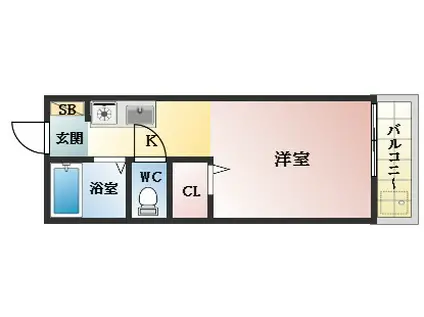 コーポ古市(1K/4階)の間取り写真