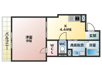 HEIGHTS DVG(1DK/2階)の間取り写真