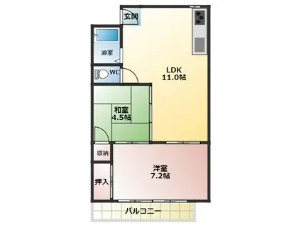 アマルフィ(2LDK/4階)の間取り写真