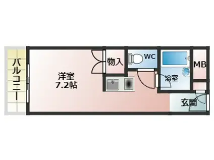 さんさん軽里(ワンルーム/5階)の間取り写真