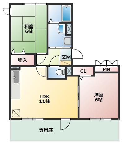 メゾンピア(2LDK/3階)の間取り写真