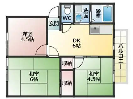 ファミールハイム(3DK/2階)の間取り写真