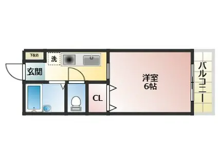 スワンヒルズソフィア(1K/1階)の間取り写真