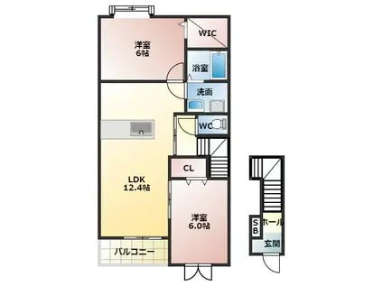 メゾン ド コスモス(2LDK/2階)の間取り写真