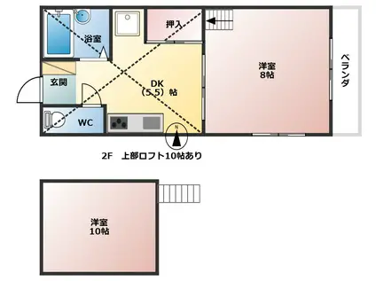 センチュリーハイツ(1DK/2階)の間取り写真