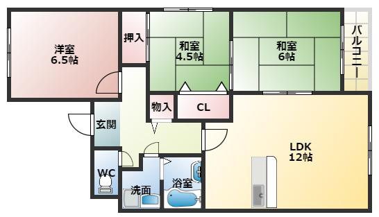 シャンボール(3LDK/2階)の間取り写真