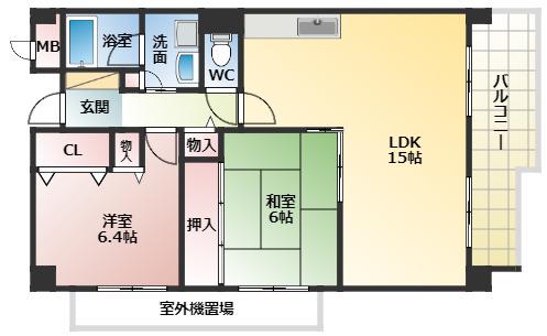 シャルマンドミール(2LDK/2階)の間取り写真