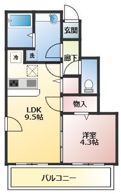 清友ハウス(1LDK/1階)の間取り写真