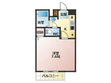 グリーンベレ-(1K/1階)の間取り写真