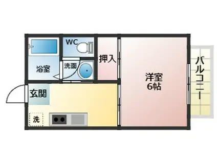 ハイツみささぎ(1K/1階)の間取り写真