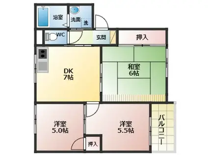 コート・ファミーユ(3DK/2階)の間取り写真