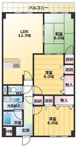 ステラルーチェ(3LDK/2階)の間取り写真