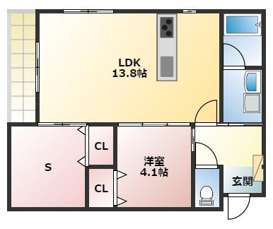 レグノカーサ(2LDK/2階)の間取り写真
