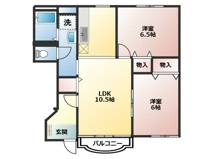 パンビュイッソンⅠ号館(2LDK/1階)の間取り写真