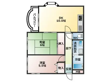 ラ・トレンティーノ23(2LDK/2階)の間取り写真