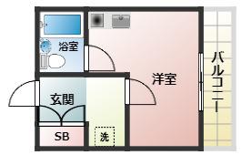 マツバラコーポレーション(ワンルーム/4階)の間取り写真