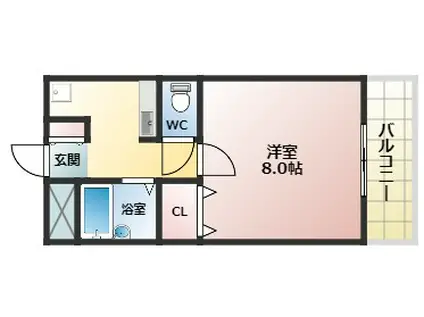 ボワリジェール(1K/2階)の間取り写真