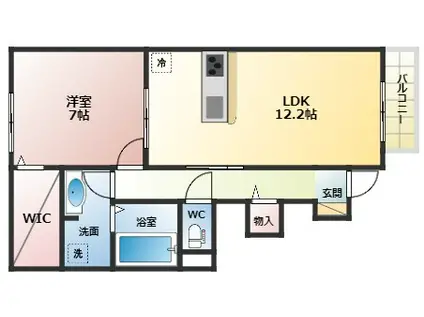 ヴィスタリアオスト(1LDK/1階)の間取り写真