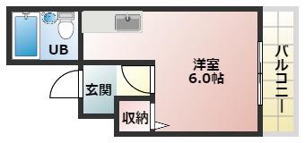 高鷲コーポ(ワンルーム/2階)の間取り写真