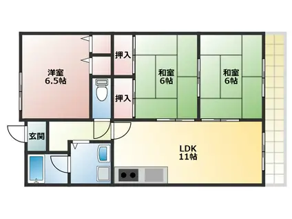 アルツール桃山台(3LDK/1階)の間取り写真