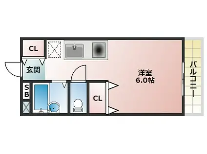 メゾンTOKI(1K/1階)の間取り写真