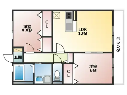 アネックスT(2LDK/2階)の間取り写真