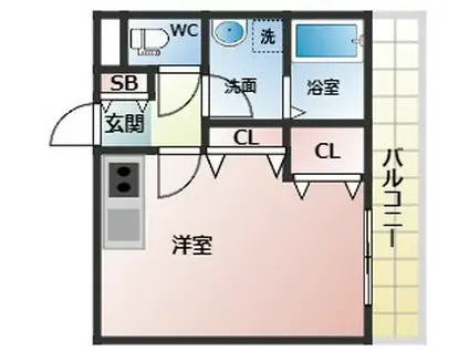 ユーコーポ・C(ワンルーム/2階)の間取り写真