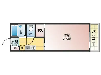 セピアコート(1K/1階)の間取り写真