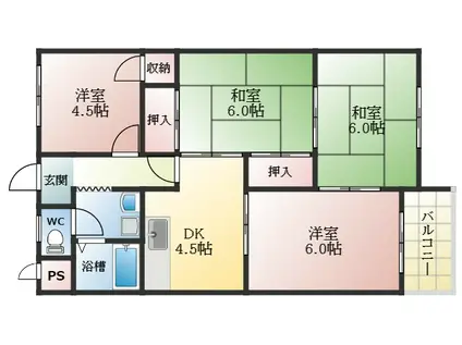RENAXIA恵我之荘(4DK/3階)の間取り写真