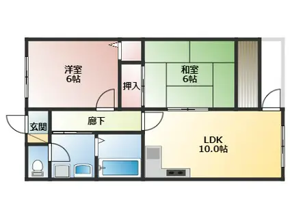 ルミエール(2LDK/3階)の間取り写真