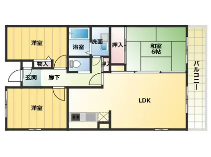 ゑびす若林(3LDK/1階)の間取り写真