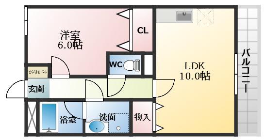 パソヘンテ(1LDK/2階)の間取り写真