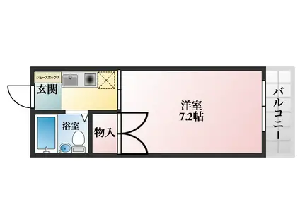 ハイムエモーション(1K/2階)の間取り写真