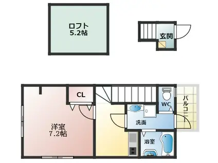 あんしん大井08-1023(1K/2階)の間取り写真